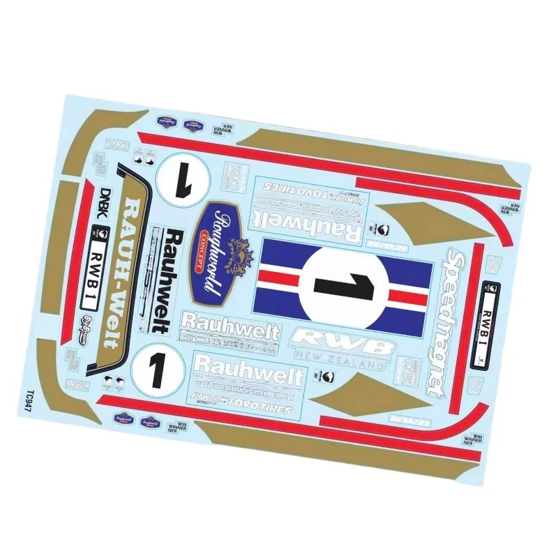 RC Drift Body Stickers Decal for 1/10 On Road Car Shell 258-260mm Chassis Tamiya TT01 TT02 Hsp 94123 Kyosho Flazer Hpi Racing