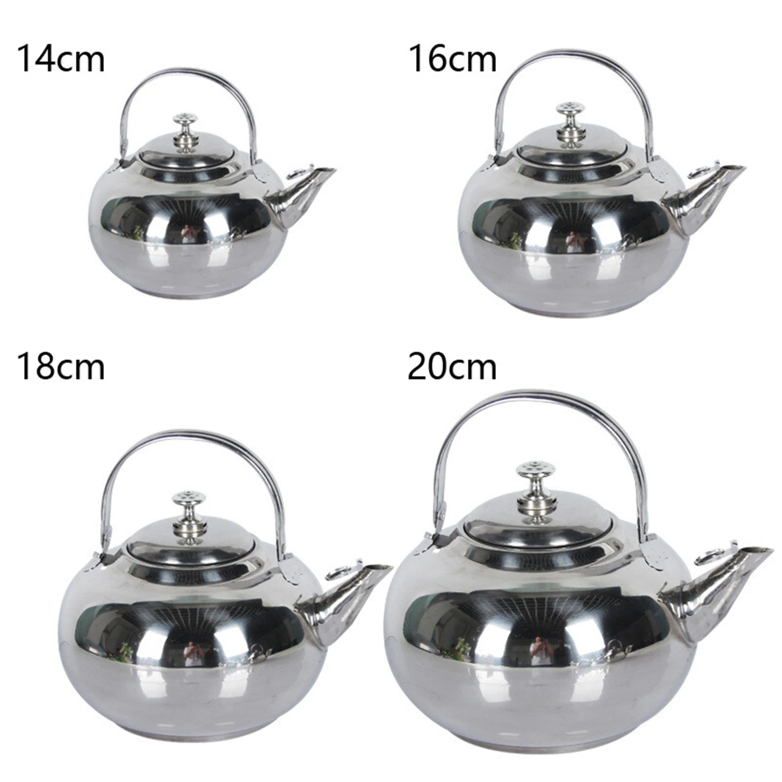 Stainless Steel Material Teapot with Infuser Filter, Coffee Kettle, Tea Jug, Home Office Tools, 0.8 L, 1.2 L, 1.8 L, 2.5L, 1Pc