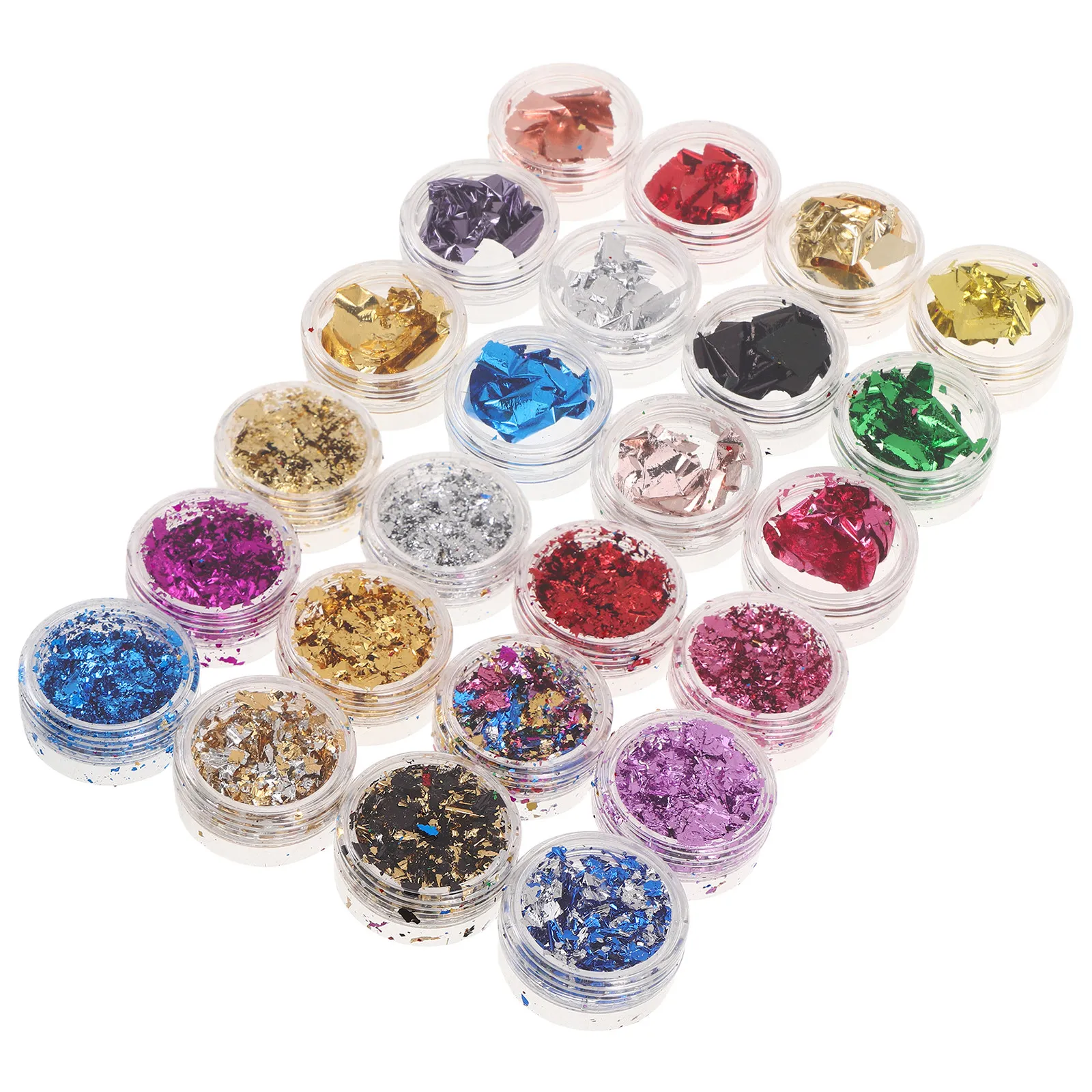 

48Pcs Metallic Nail Foil Sheets Gold Silver Dazzling Irregular Nail Art Flakes DIY Party Decoration Shiny Holographic Nails