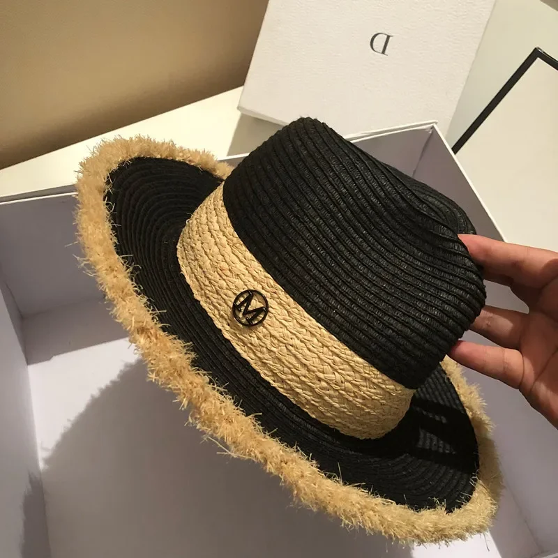 

2025 New Raffia Beach Hat for Women, Sun Protection Wide Brim Summer Vacation Hat
