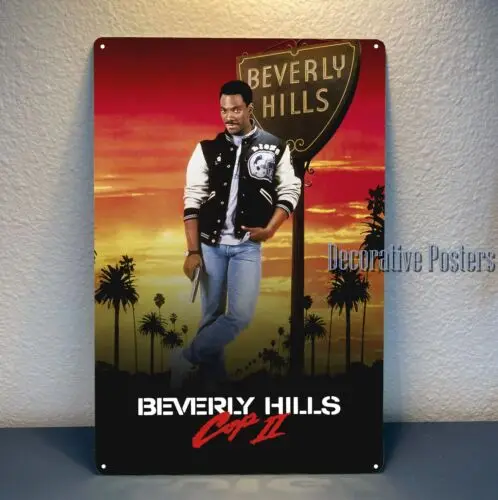 Beverly Hills Cop 2 Film-Metallposter, Blechschild – 20 x 30 cm große Platte – Aluminium