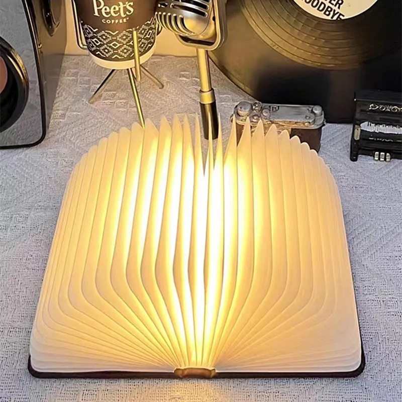 Creative Folding Flip Table Lamp Will Glow Book Lamp Bedroom Bedside Table Top Atmosphere DIY Nightlight Birthday Gift Gift