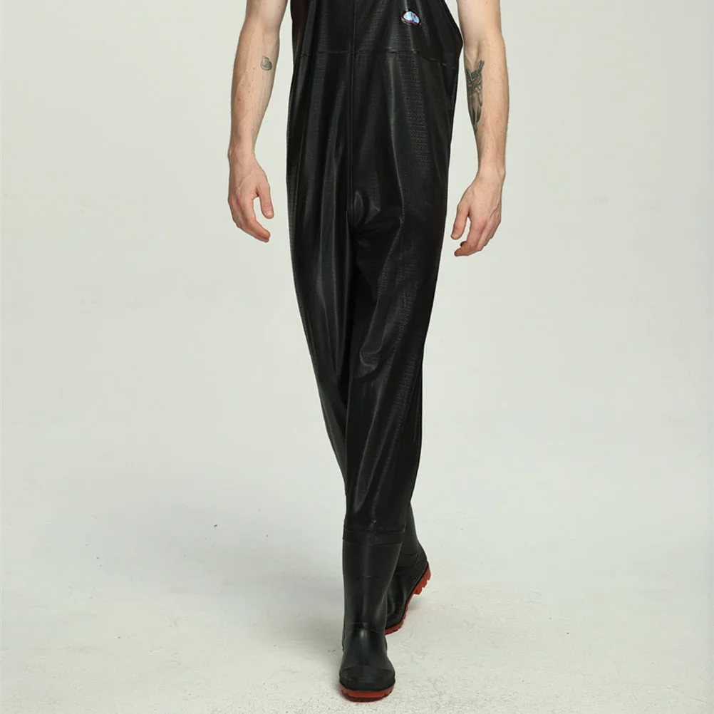 

Water Pants Wading Fishing Half Body Waders for Men Black Breathable Miss