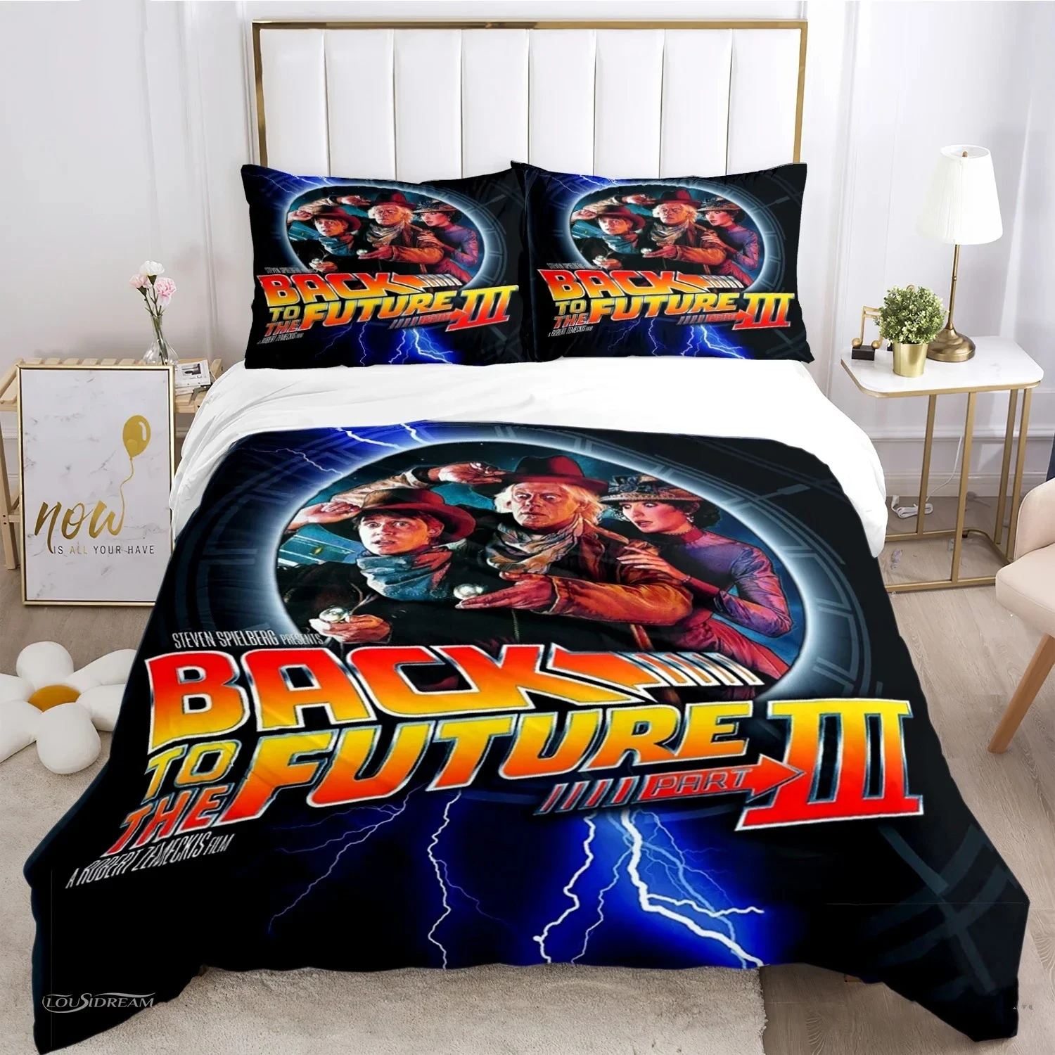 Back To The Future Patern All Season Duvet Cover Bedding Comforter set Soft Quilt Cover and Pillowcases SingleDoubleQueenKing