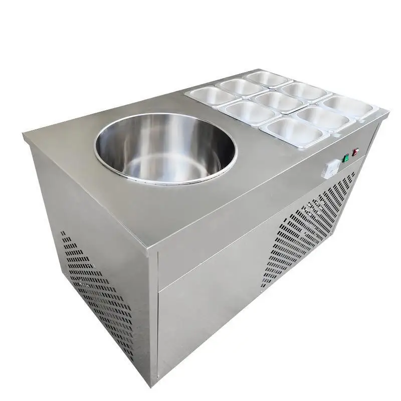 Snowflake Cheese Machine Commercial Handmade Stall Snacks Night Market Fried Ice Soil Method Ice Cream Machine Smoothie