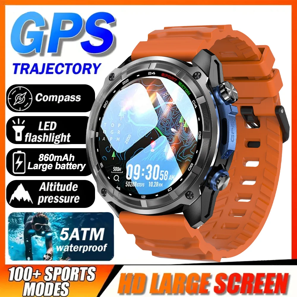 

DT G1 GPS Bluetooth 6.0 Smart Watch Smartwatch Compass Altimeter AMOLED Screen 860mAh 466*466 Sports Watches Android4.4 IOS10.0