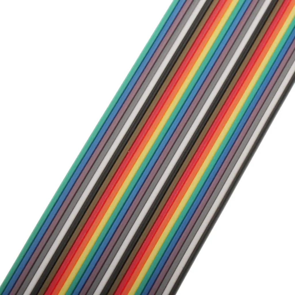 26pin Rainbow Ribbon Cable 5M Multicolor Copper Wire Durable Flat Wiring Cord for Breadboard Connections and Prototyping