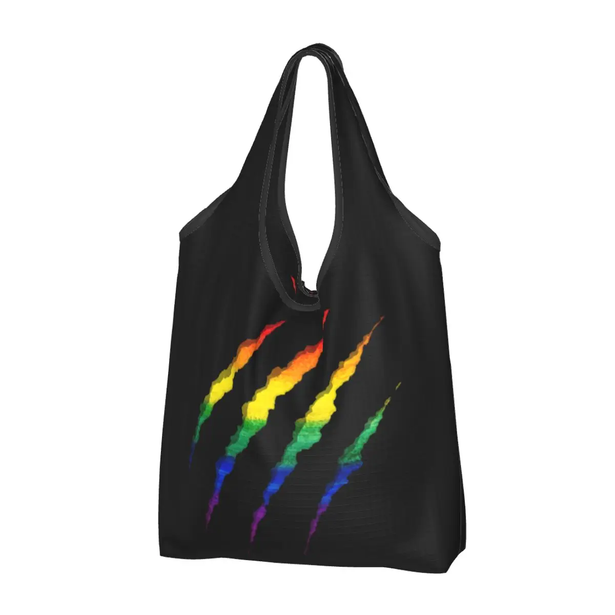 Reusable LGBT Ripped And Shredded Shopping Bag Women Tote Bag Portable GLBT Gay Lesbian Pride Grocery Shopper Bags