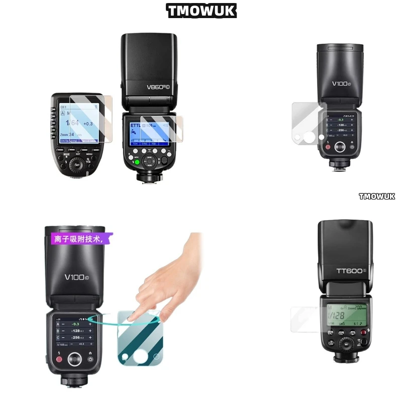 

For Godox X3 V100 V1 Pro AD600BM V860 III V850 III TT685 II V480 Tempered Glass Flash Light Screen Protector Full Cover Film