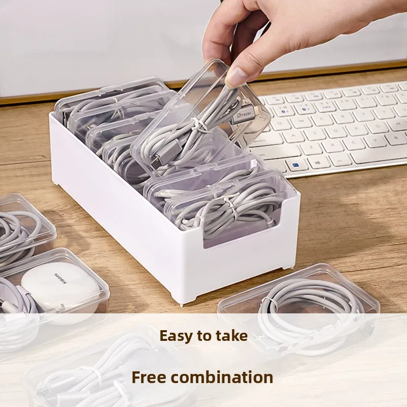 

Ящик для хранения кабеля для передачи данных, домашнее зарядное устройство для мобильного телефона, отдельный ящик для хранения, настольный кабельный менеджер, многофункциональное хранилище для мелочей