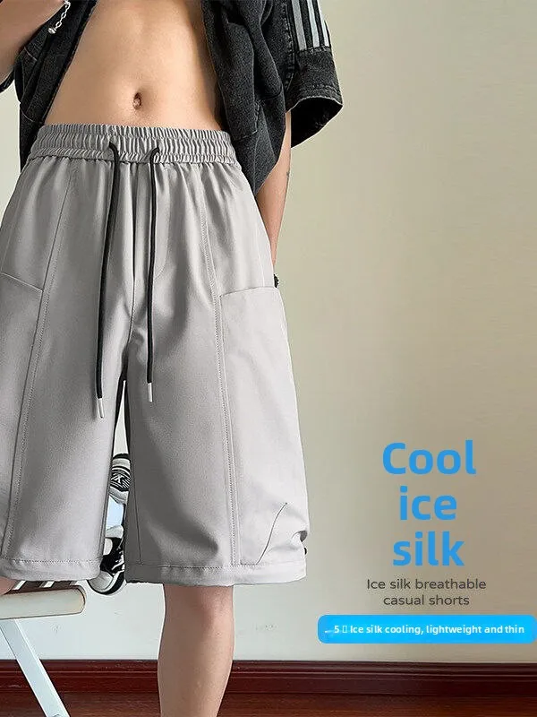 

Loose Straight American Sle Five-Quarter Running orts Casual Summer 2025 New Men's Dstring Cool Leisure orts