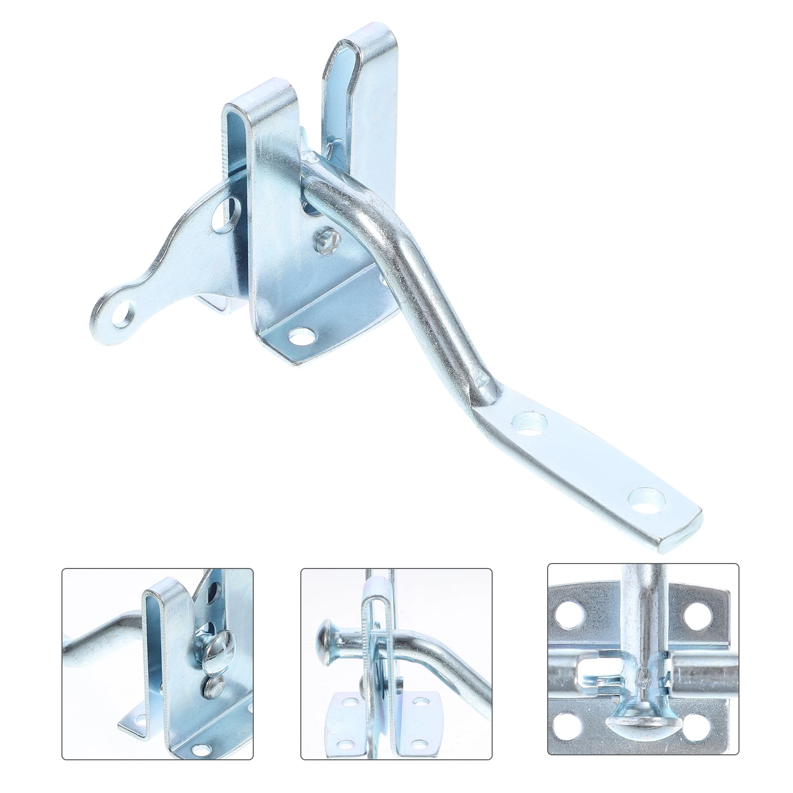 

Auto Locking Galvanized Carbon Steel Hasp Fence Farm Garden Door Lock Fence Garden Latch Farm Gate Latch Gate Locks Silver