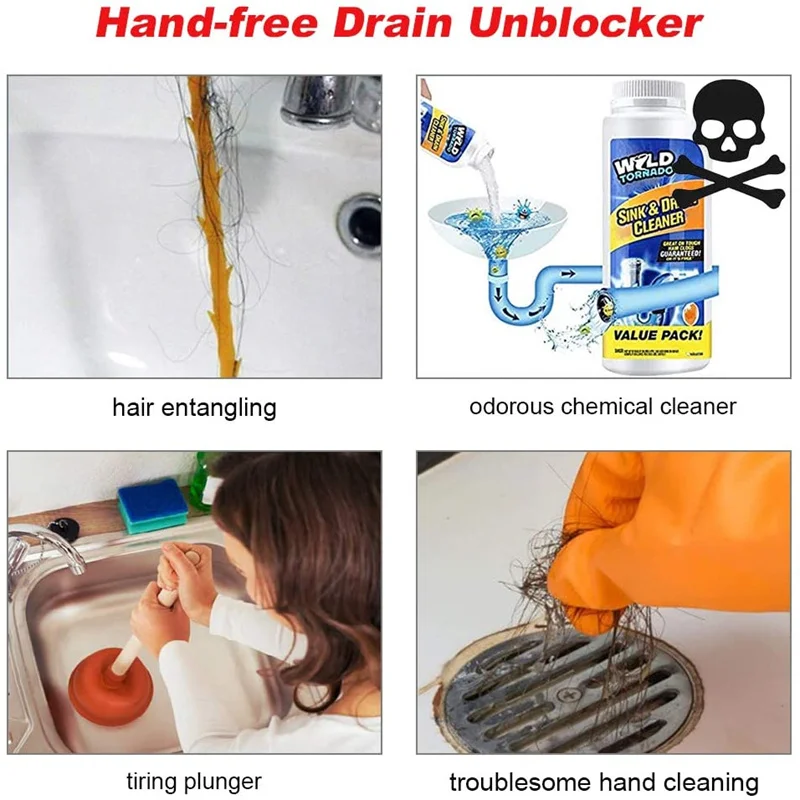 160cm Toilet Snake Tube Unblock Bathroom Sewer Dredge Anti-Clogging Tool Telescopic Flexible Pickup Claw Reusable Drain Cleaners