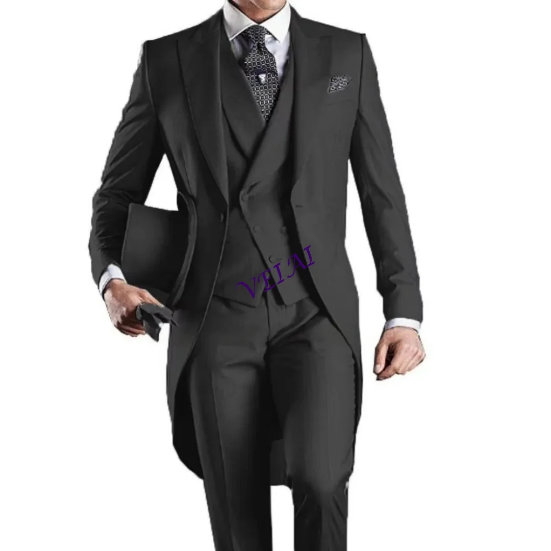 

CustomizedRed Wedding Tuxedo Set for Men 3-Piece Smoking Formal Dance Graduation Male Groomsmen Suit Ensemble Fashion Tailored F