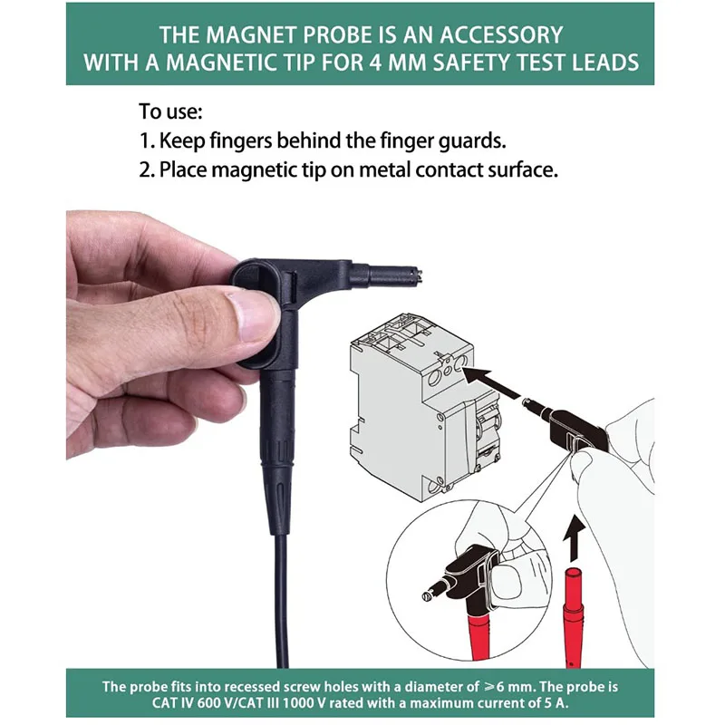 MP1 Magnet Probe Magnetic Probe Tips Magnet Probes for 4 mm banana for FLUKE 190 Series