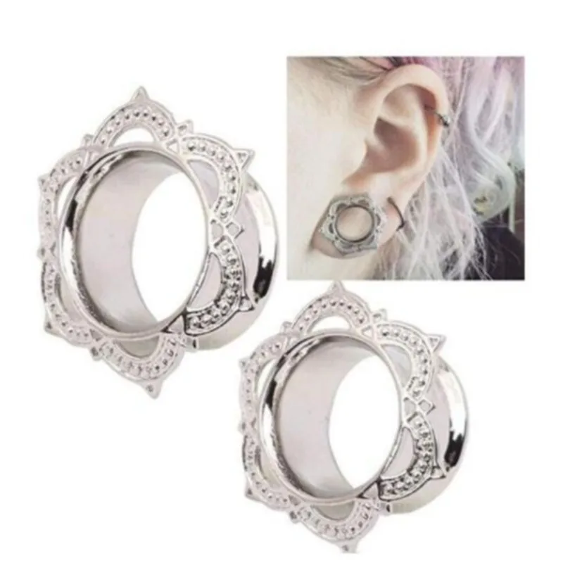 1 Pair Stainless Steel Ear Tunnels Ear Expanders European and American Auricle Fashion Ear Expansion Body Piercing Jewelry