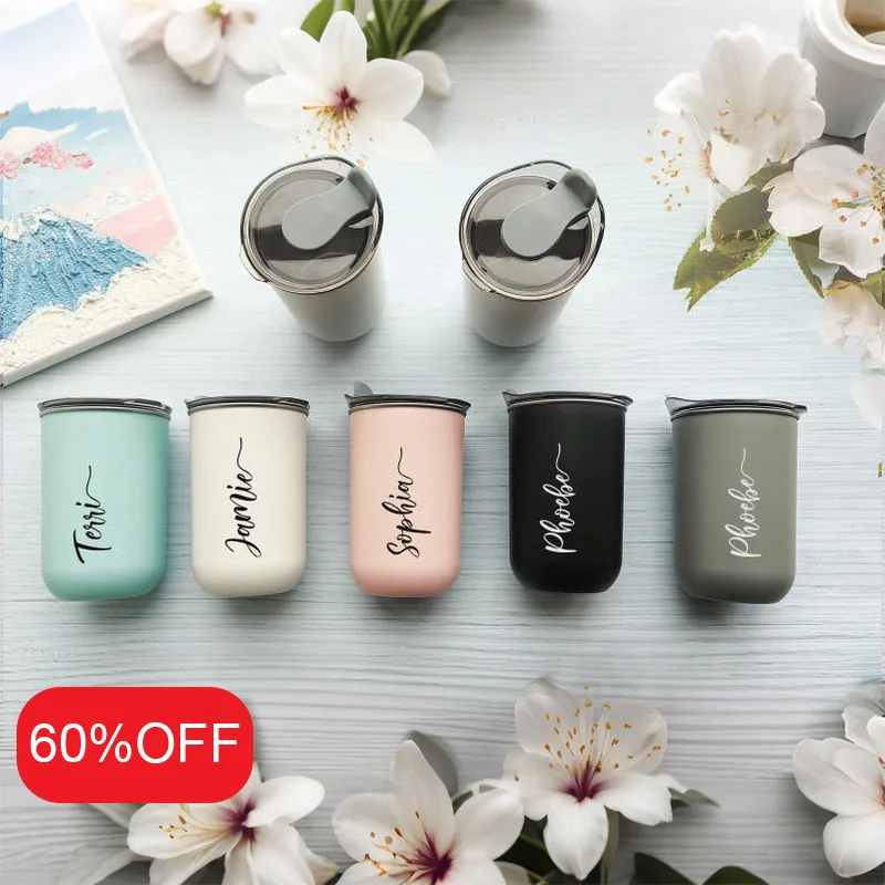 

Custom Thermos Cup Gift for Colleagues Personalized Stainless Coffee Tumbler with Name Engraving Insulated Travel Mug for Office