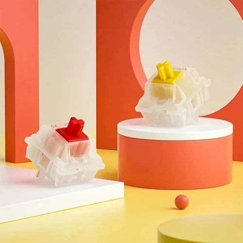 Imagen 2 del producto Gateron Milky Pro interruptores amarillos y rojos KS-3 X1 interruptor lubricado lineal para teclado mecánico para juegos de 5 pines