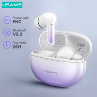 USAMS ENC Wireless Earphone Bluetooth 5.3 Headphones Dual Mic Noise Reduction 26H Long Battery Life 13mmDriver Earbuds Earphones