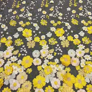 نسيج فستان الزفاف للمرأة ، قماش التطريز من جانب واحد ، زين ثلاثي الأبعاد ، نسيج التطريز ، مادة اللباس الراقية أعلى 12 مبيعات 3D النسيج - No10