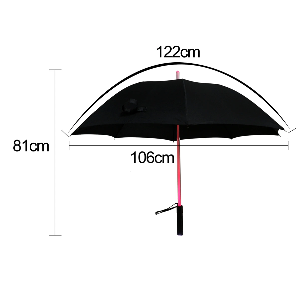 Flashlight Umbrella LED Safety Warning Lights Outdoor Umbrellas for Kids Adult 7 Colors Flashing Long-handle Night Umbrella