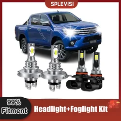 Car LED Headlight High Low Beam Foglamp 6000K White Replace For Toyota Hilux MK7 2005-2015 2006 2007 2008 2009 2010 2011 2012