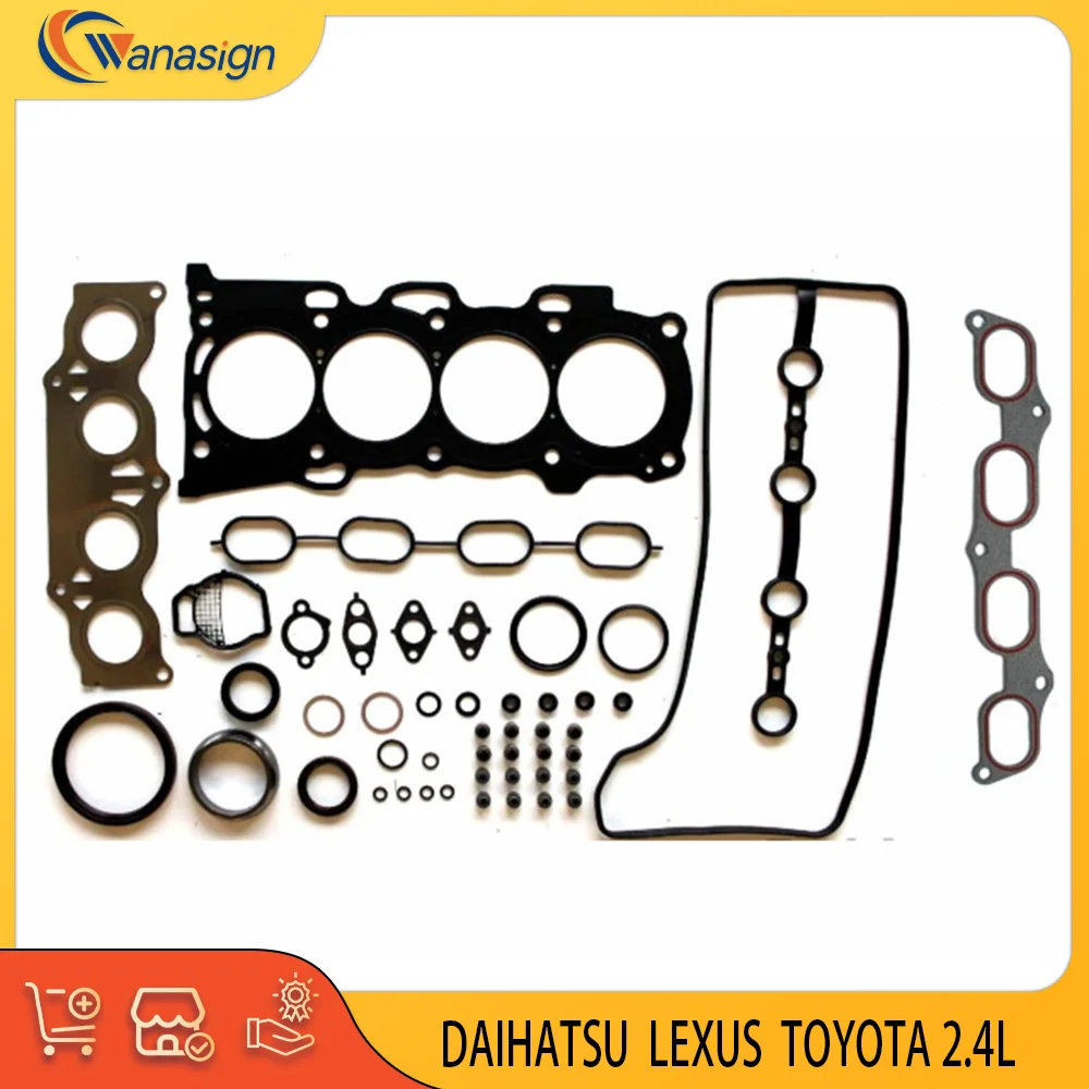 

Engine Parts Cylinder Head Gasket Set For DAIHATSU LEXUS Pontiac SCION TOYOTA 2.4L L4 DOHC Hybrid 2AZFE 2AZFXE LAX 2000-2024