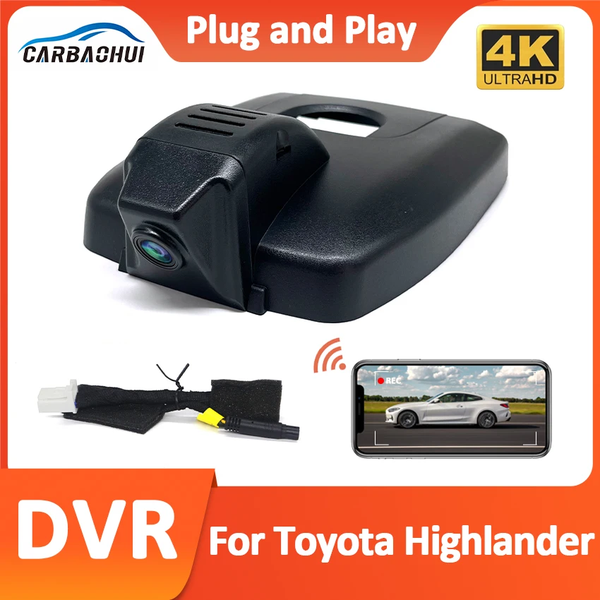 UHD 4K 2160P Plug and play Car DVR Video Recorder Dash Cam Car Camera For Toyota Highlander Crown Kluger 2021 2022 2023