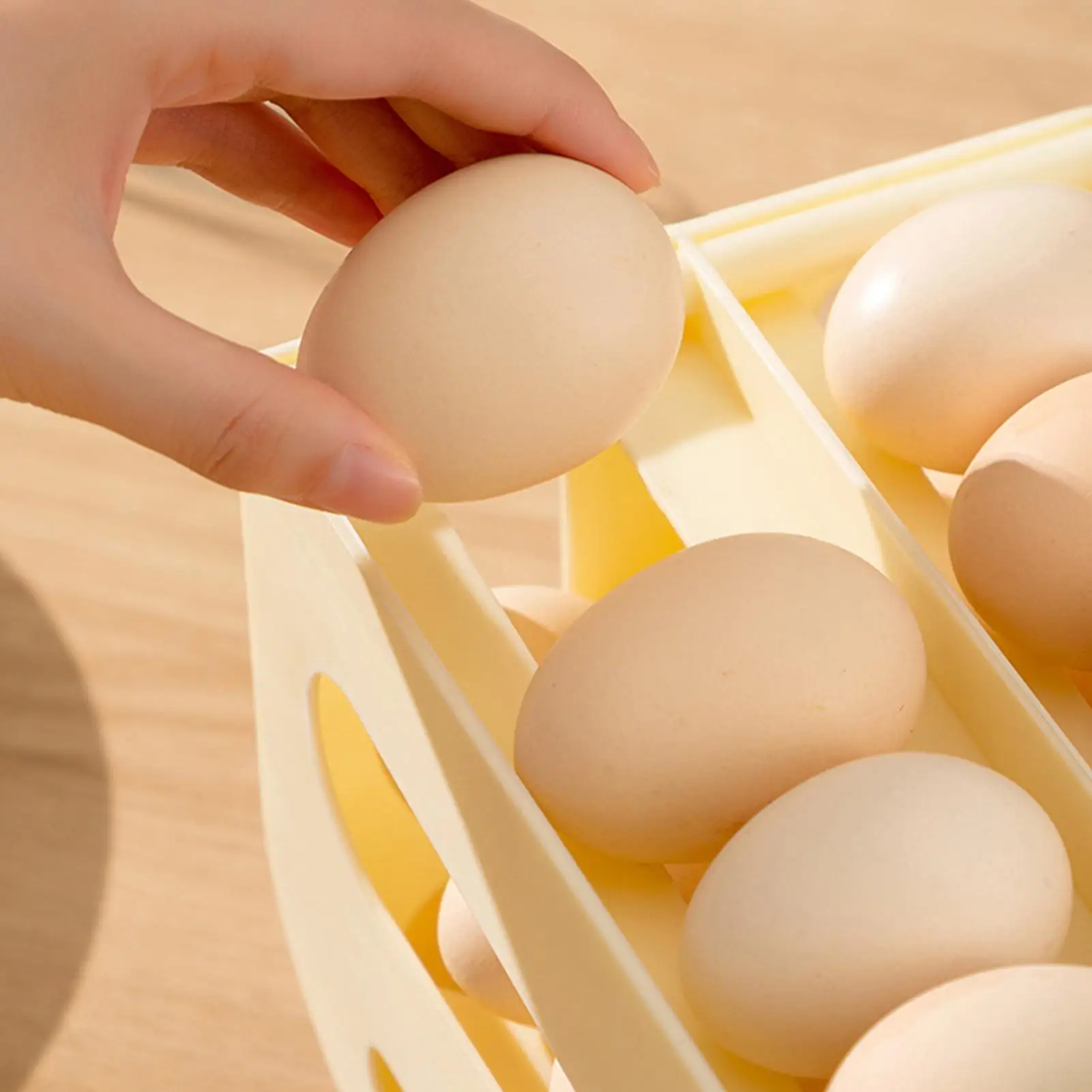 

Egg Holder For Fridge 3-tier Automatic Rolling Egg Rack Holder Fruit Drinks Container For Counter Fruit Kitchen Camping Chicken