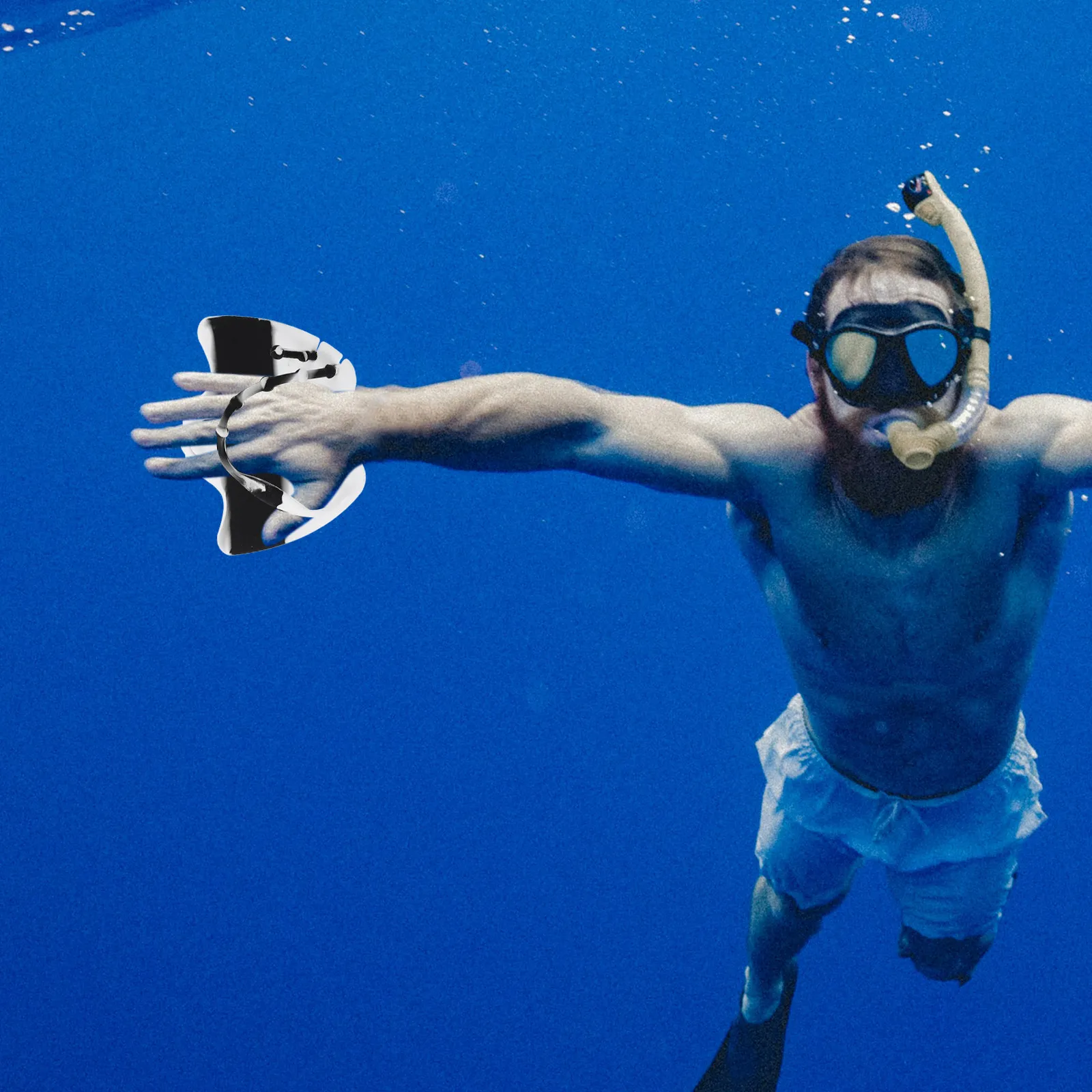 

Пара силиконовых перчаток для плавания с ластовидными панелями для повышения эффективности удара, лопатки для рук для взрослых, снаряжение для подводного плавания