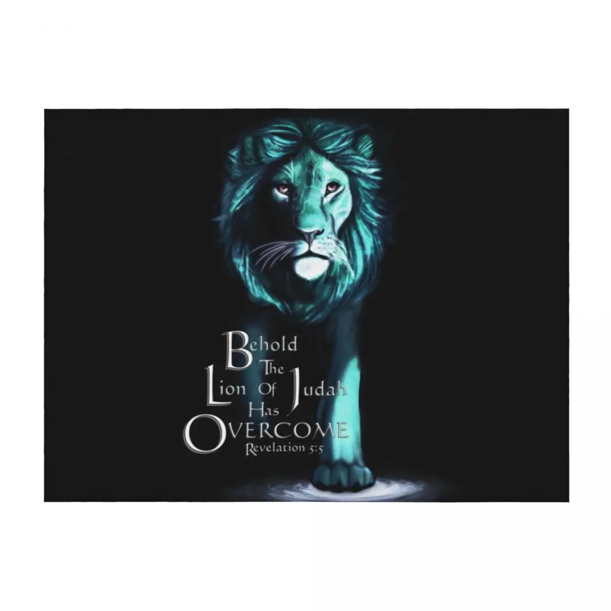 

Lion of Judah With Scripture (Cyan) Throw Blanket Blankets For Baby Hairys Soft Cute Plaid Blankets