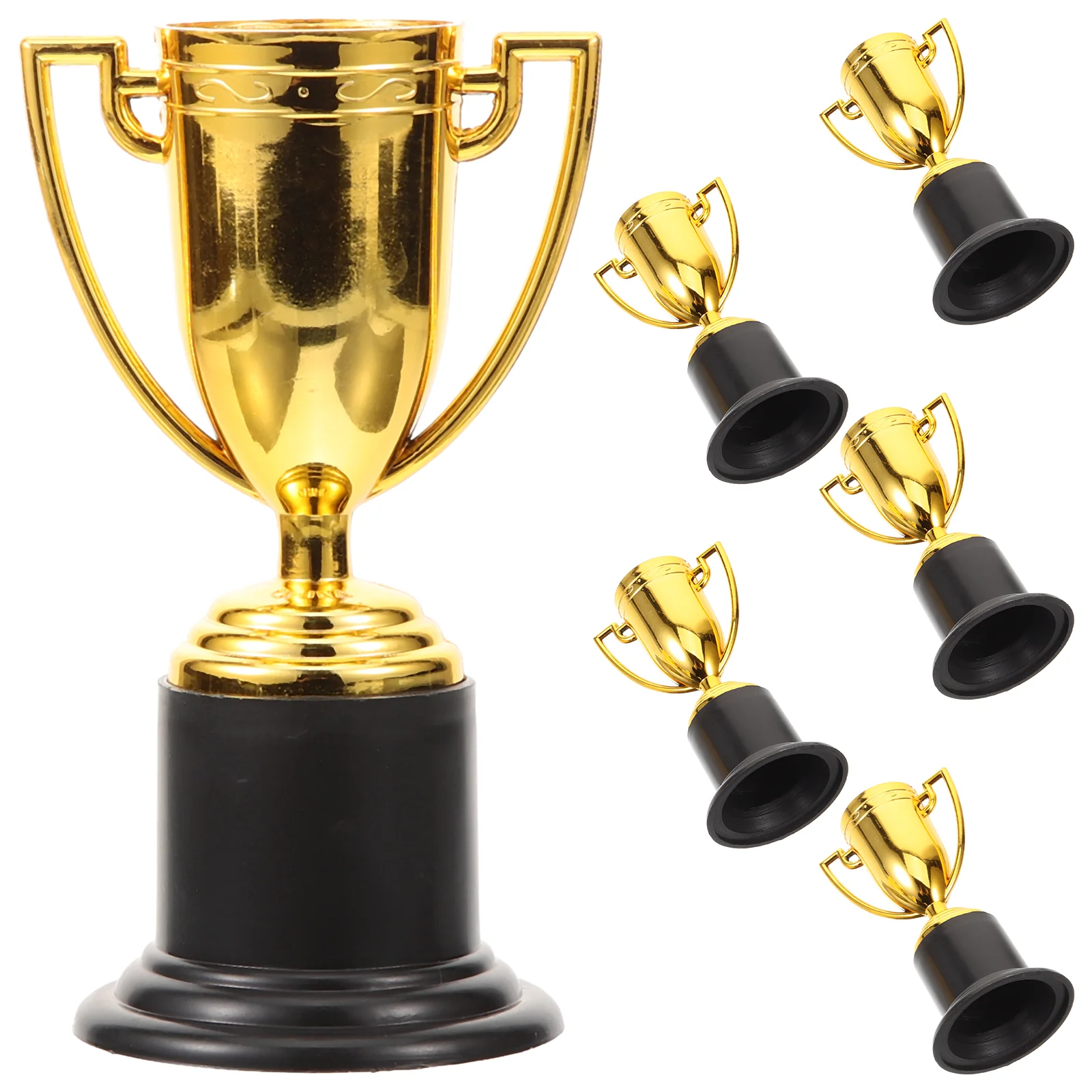 6 Pcs Trophy Prize Cup Plastic Reward Prizes Mini Artificial Models Home Desktop Decor Kids Awards Golden Child Student