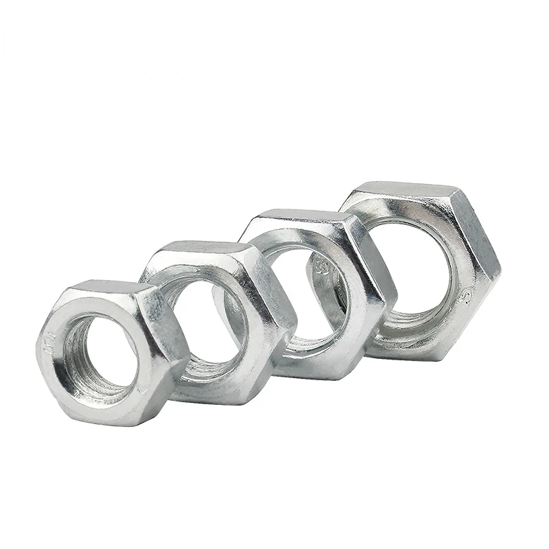 M2 M2.5 M3 M3.5 M4 M5 M6 M8 M10 M12 White Zinc Plated Nut Hex Nut Nut
