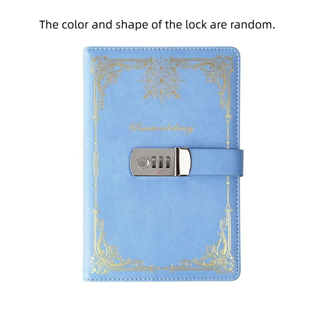 

PU Leather Journal Notebook With Lock A5 100Sheets Line Paper Personal Notebook Retro Hard Cover Lockable Secrets Journal