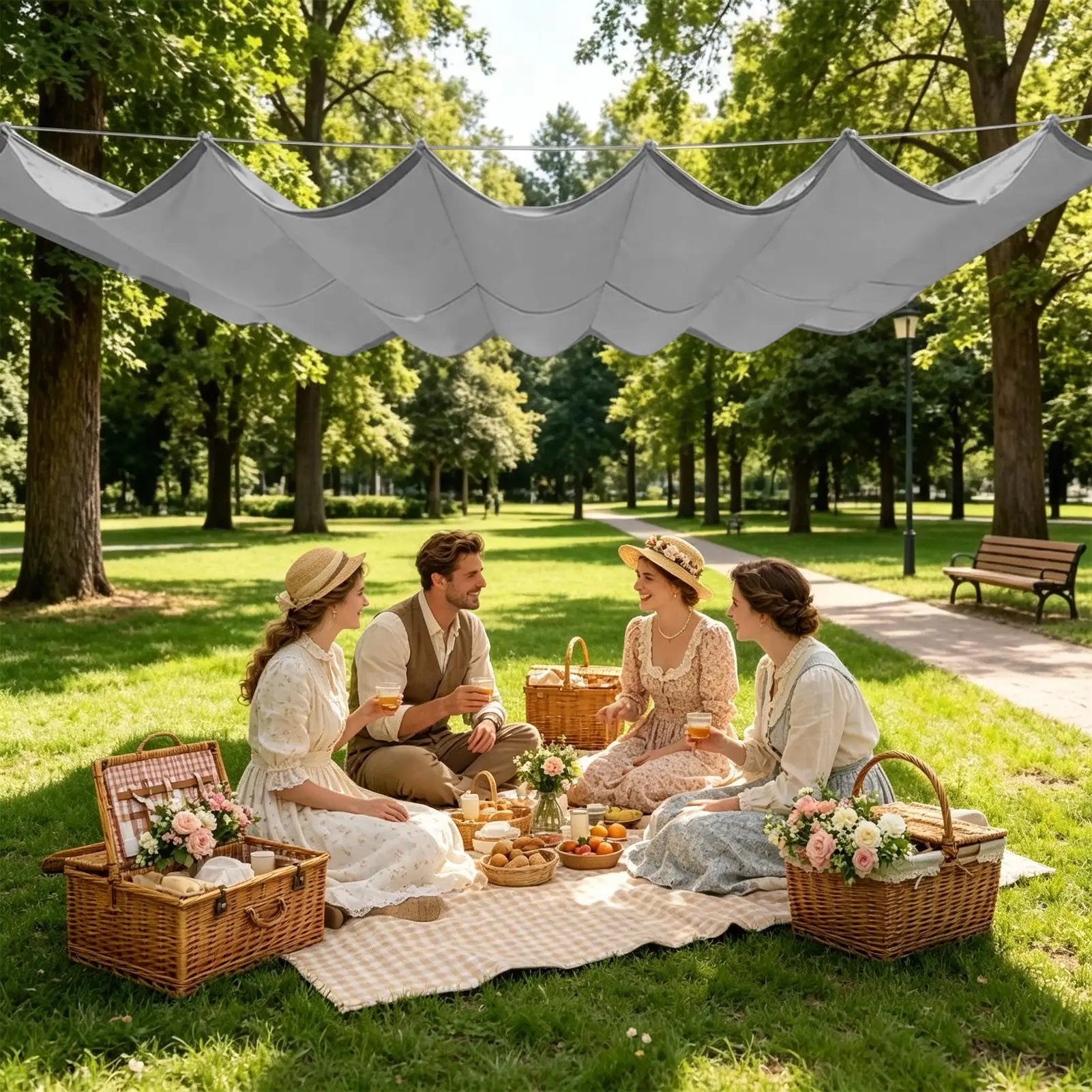 Retractable Sun Shade Sails Waterproof Garden Sunshade Pergola Shade Cover For Gardeners Homeowners Landscapers Renter Pool Side