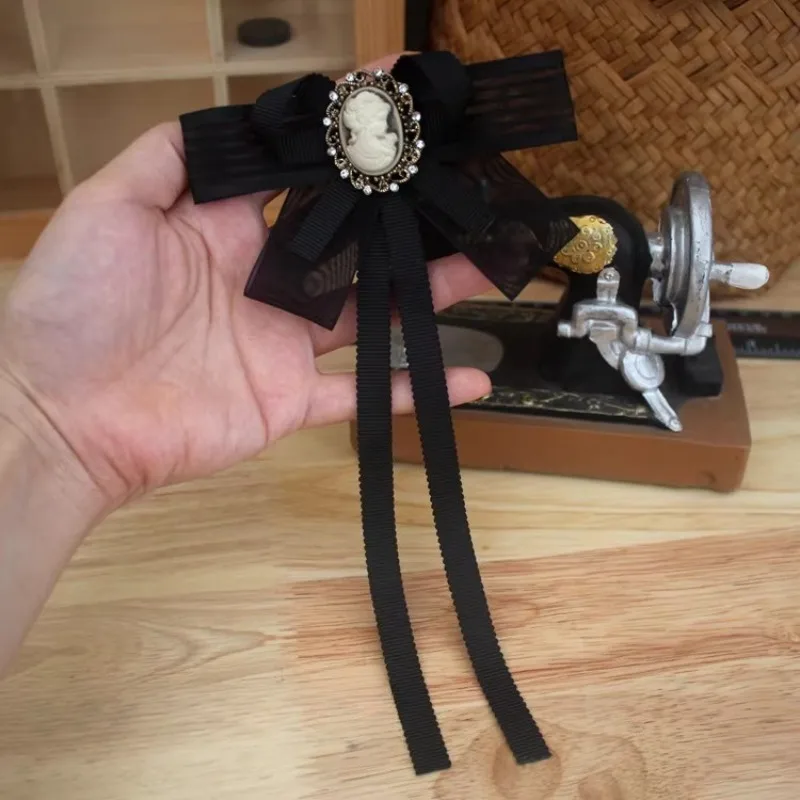 Multiple Styles  High-quality Black Simple Lace Ribbon Bow Tie, Ribbon Bow, Handmade Shirt Tie Material, Decorative Accessories
