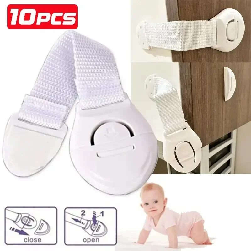 10 Pack Baby Safety Locks Drawer Webbing Cloth Lock Drawer Lock Cabinet Door Lock Multi-function Baby Proofing