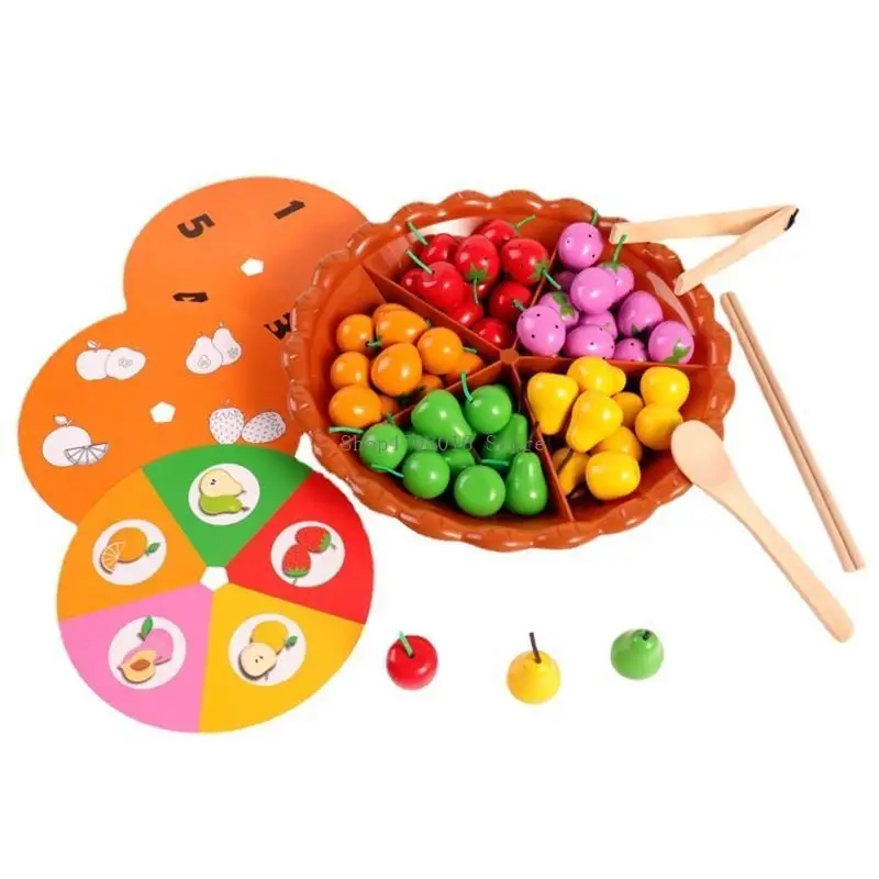 Feeding Monkey Fruits Matching Color Board Relieve Boredom Accessories Educational for Play Funny Table Toy Best Gift