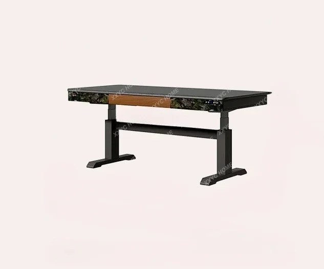 HElectric lifting table retro solid wood desk Chinese antique computer learning workben