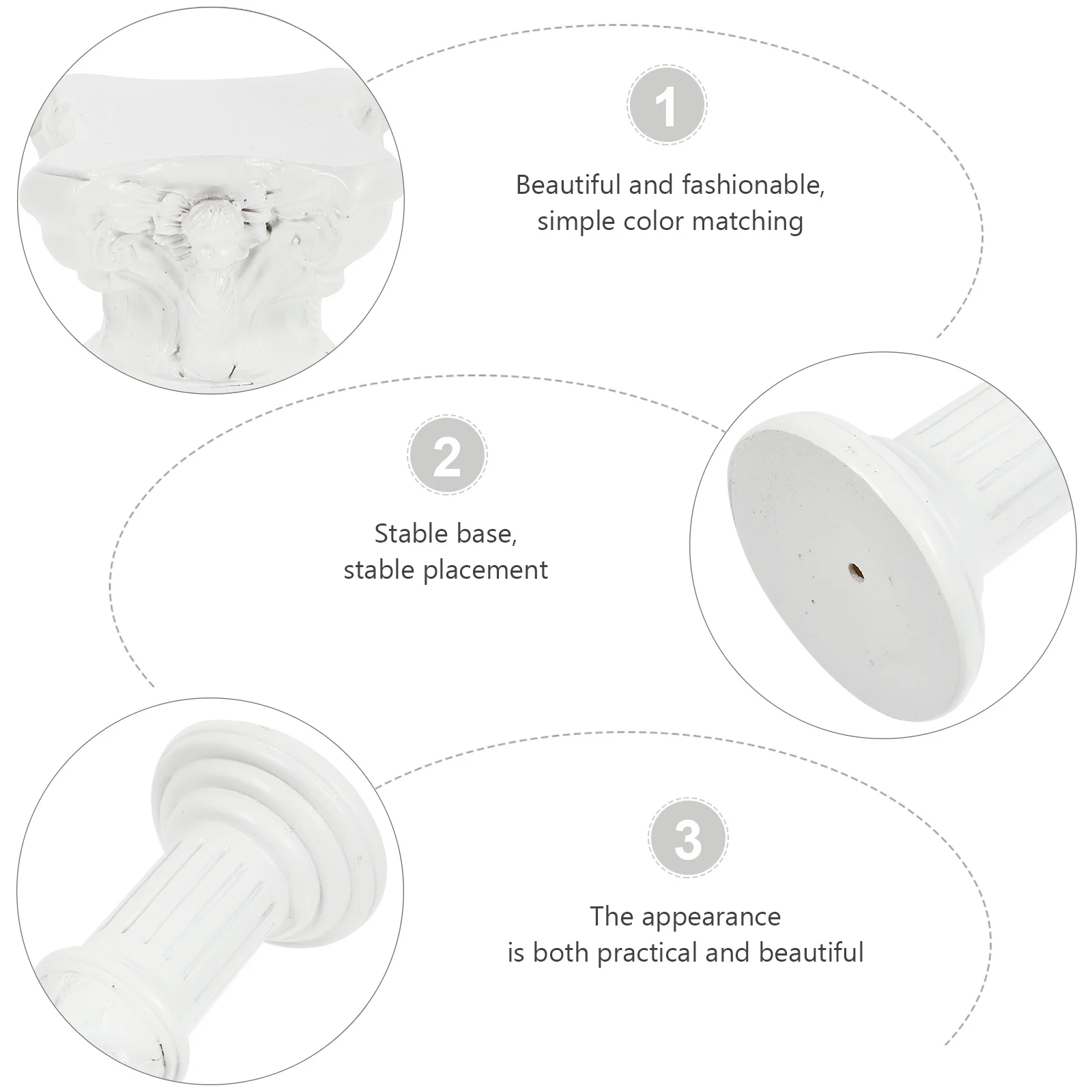 

1Pcs Roman Pillar Resin Decor Sturdy Artistic Home Living Room Garden Balcony Photo Prop Roman Pillar Resin Adornment