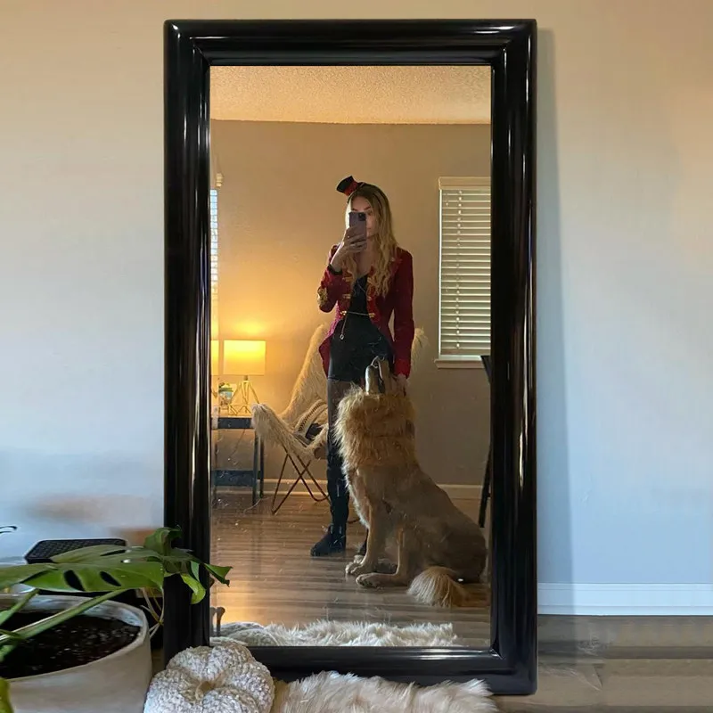 Luxury Long Decorative Mirrors Floor Girls Standing Full Body Aesthetic Living Room Mirror Art Portable Espelhos Home Products