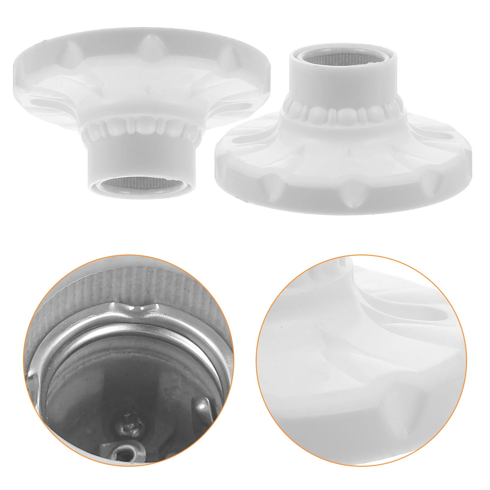 

10 Pcs Ceramic Lamp Holder E27 Socket Light Bulb Base Fixture Parts White Round Pendant Household Decor Solar Lighting