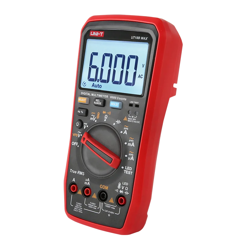 UNI-T UT18B Max True RMS Digital Multimeter VFD 1000V 10A Resistance Capacitance Frequency Test Meter