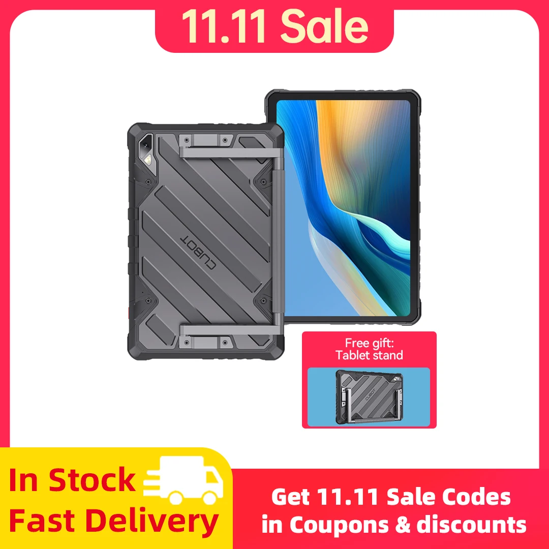 Cubot TAB KingKong 2, 견고한 태블릿 안드로이드 14, Helio G99, 옥타코어, 20400mAh 배터리, 16GB RAM(8GB+8GB 확장), 256GB ROM, IP68 방수, 10.95" 2K 화면, 듀얼 4G 태블릿, tablet android