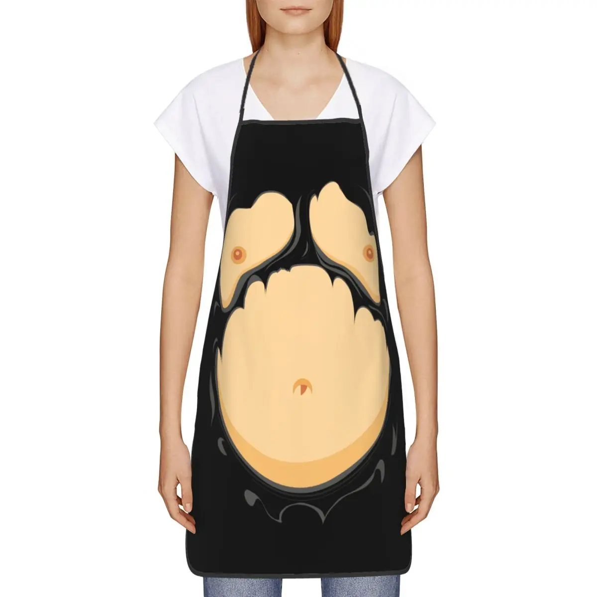 Custom Bib Comic Fat Belly Apron Men Women Unisex Adult Chef Kitchen Cooking Beer Belly Tablier Cuisine Painting