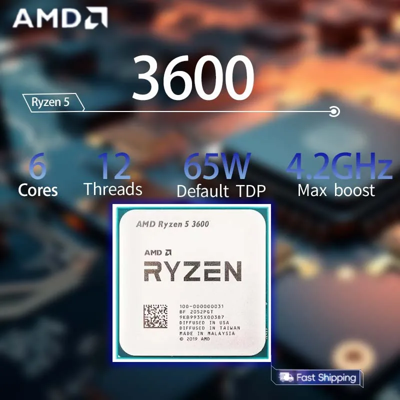 

AMD Ryzen 5 R5 3600 3,6 ГГц — 4,2 ГГц 6-ядерный 12-поточный процессор Процессор LGA AM4 65 Вт L3 = 32 МБ ЦП