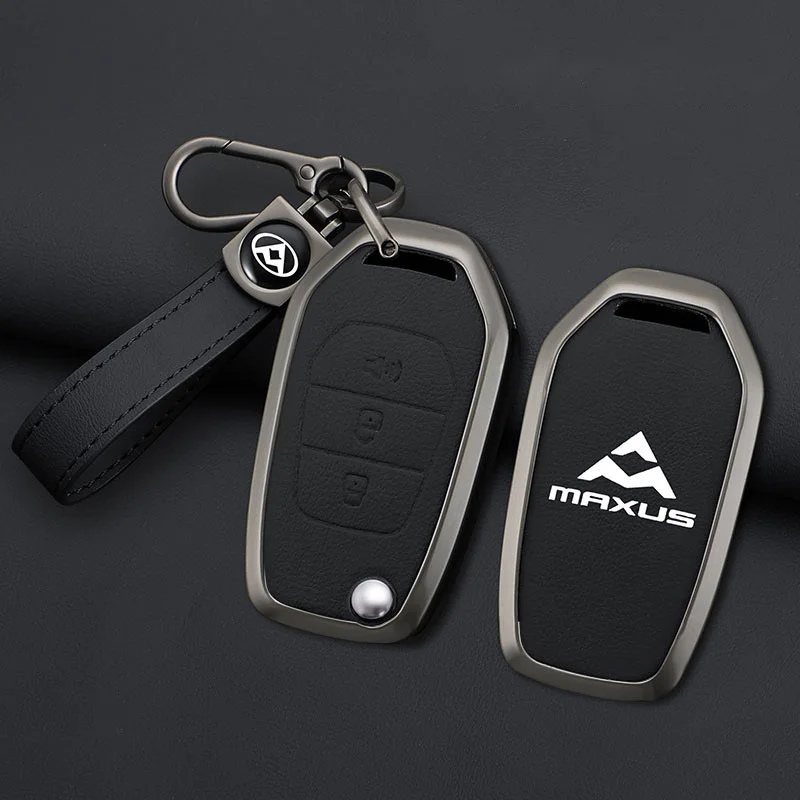 

Zinc Alloy Leather Car Key Case Cover For SAIC MAXUS T60 Keychain Remote Auto Protection Guard Shell Fob Holder Accessories