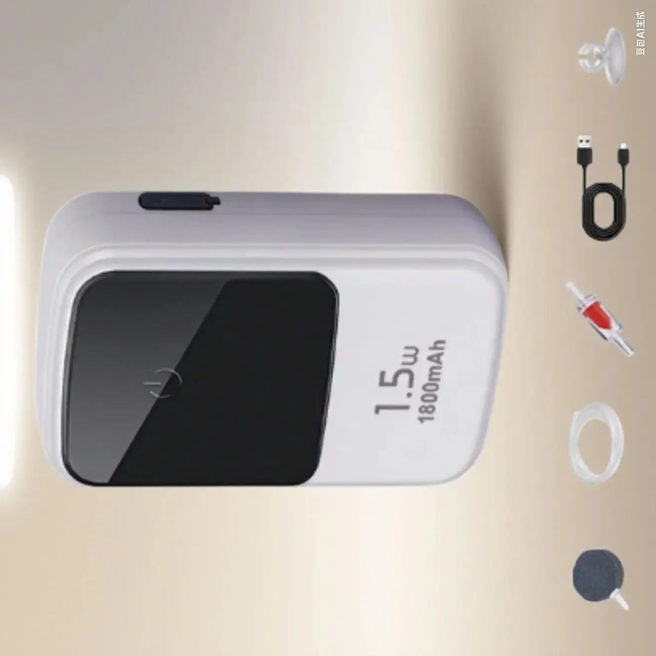 

Quiet Aquarium Air Pump Set 1.5-2L/min Oxygen 80-150H Runtime Includes Hose/Air Disk For Fish Tanks