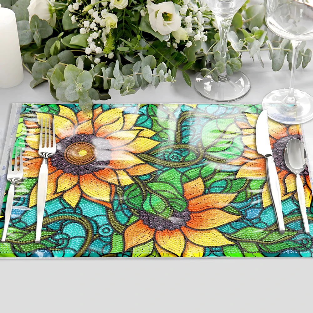 HOMFUN Flower Diamond Painting tovagliette tovagliette antiscivolo resistenti al calore per tavolo da pranzo decorazione della cucina interna regalo