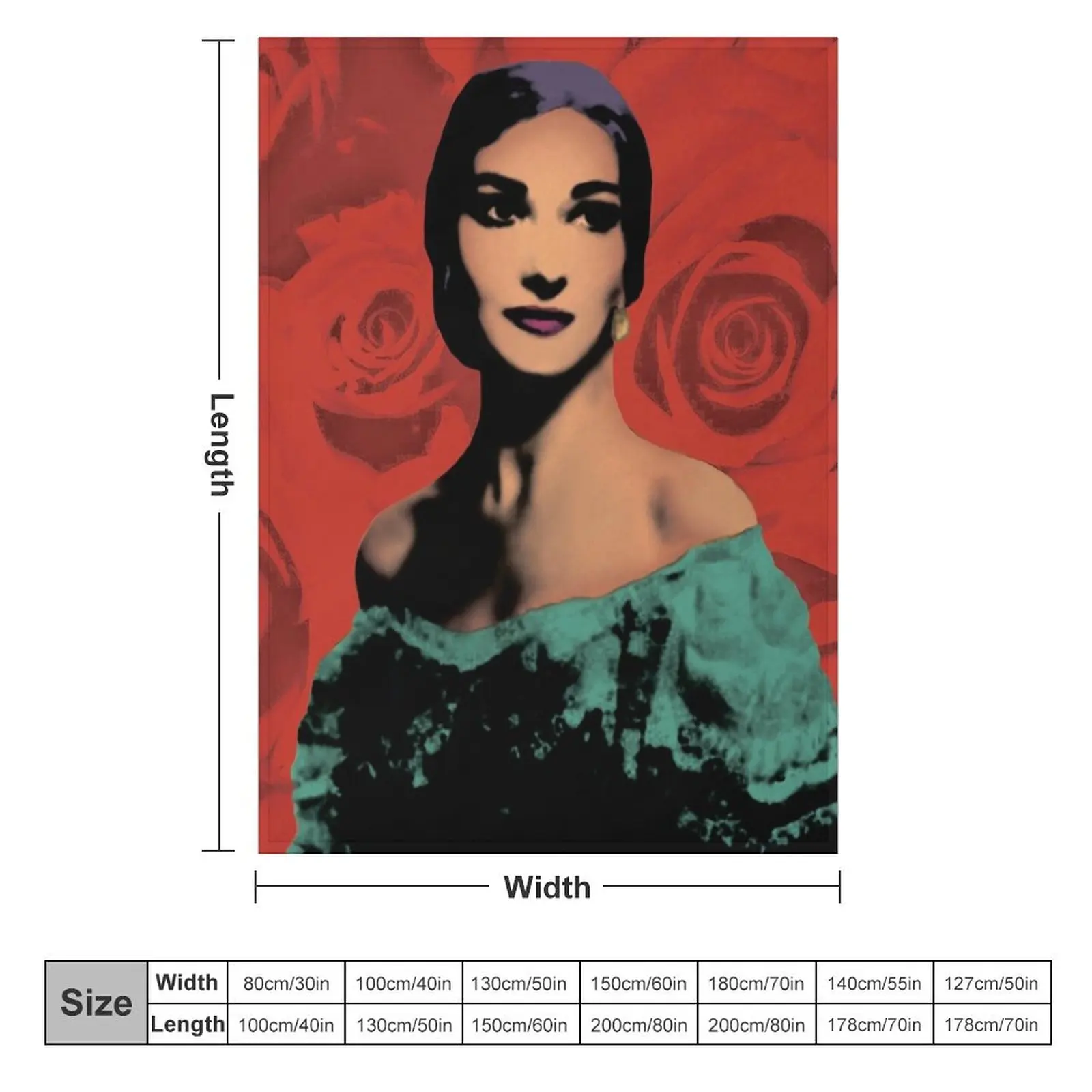 Maria Callas in red Throw Blanket Blankets Sofas Of Decoration Thermal Blankets